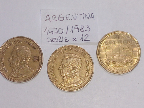 Monedas Argentina 1970/83  Serie X 12