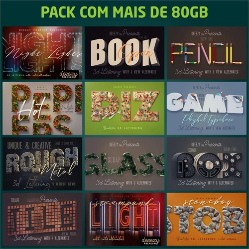 Super Pack Fontes 3d Png Social Media Alfabeto + Bônus