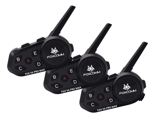 Pack X3 Intercomunicador Bluetooth Fox V6 Pro Max P/moto