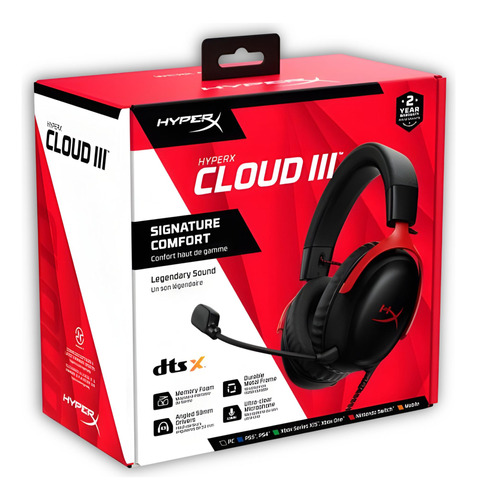 Audífonos Hyperx Cloud Iii Usb Comfort Multiplataformas Red