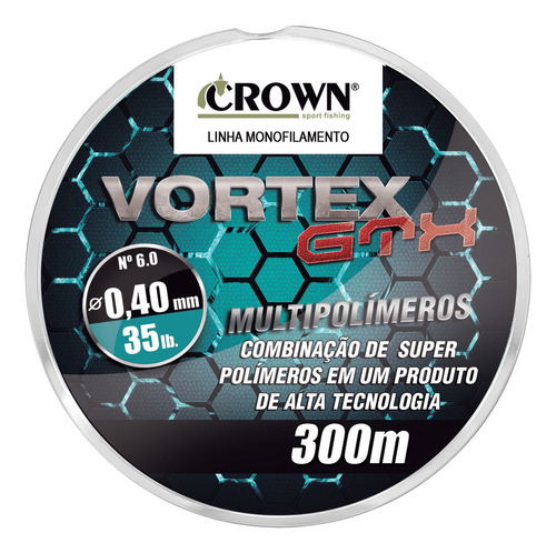 Linha De Pesca Vortex Monofilamento 0,46mm Crown - 300m Cor Bege