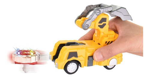 Pião Zip Zap Carrinho Lançador Truck Car Beyblade Brinquedo Cor Amarelo