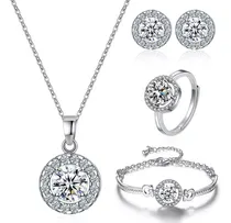 Comprar Collar Pulsera Anillo Aretes Dijes Juegos De Joyería De Lujo