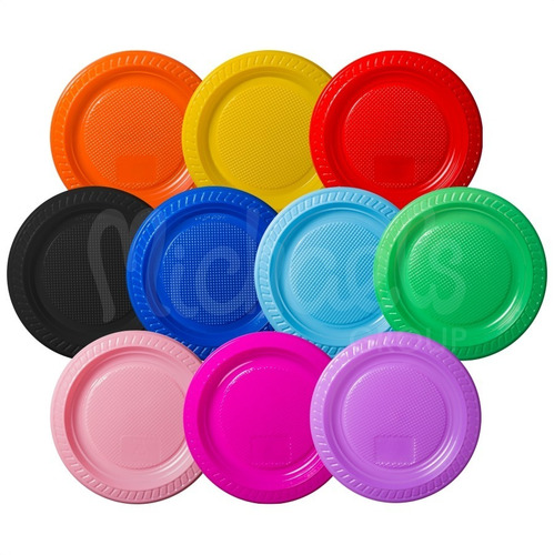 Plato Playo Descartable Plastico Fiesta Copobras X10 Uni