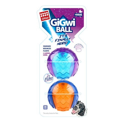 Pelota Para Perros Gigwi Ball Squeaker Medium X2 Resistente