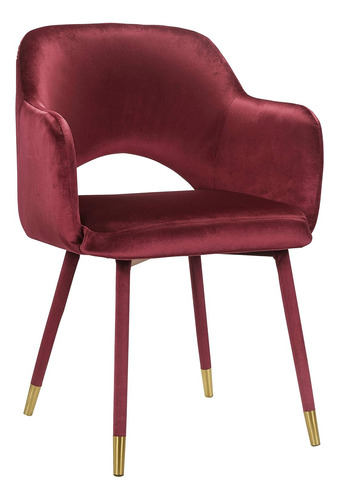 Acme Furniture Applewood - Silla Decorativa, Terciopelo Rojo