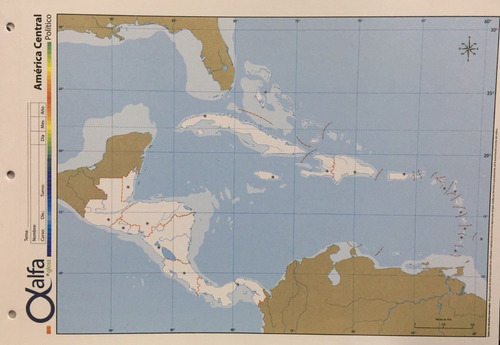 10 Mapas Escolares N°5 América Central Político