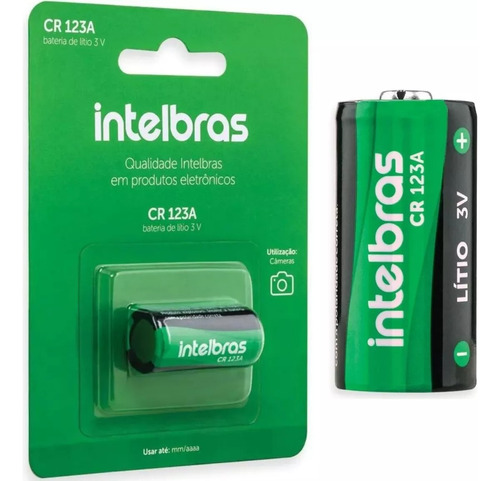 Bateria De Lítio 3v Cr 123a Para Sensor De Alarmes Intelbras