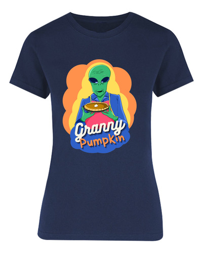 Playera Con Diseño Abuelita Alien Con Pay - Granny Pumpkin