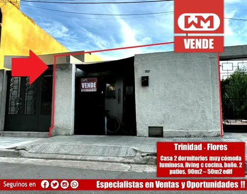 comprar Venta Casa Trinidad Flores Única 2 Dormitorios 2 Patios Cerrados Baño En Zona Céntrica