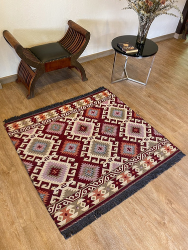 Tapete Kilim Diseño Antep 120x100 Cm - Gobeklitepe Beige