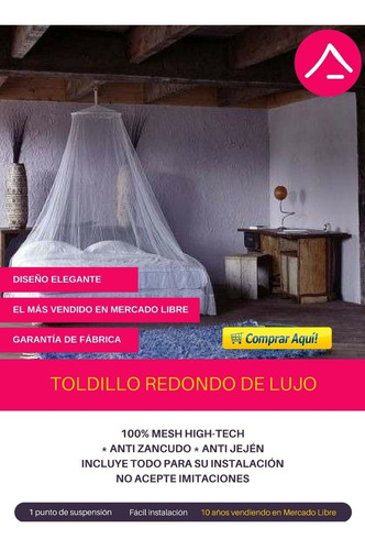 Toldillo Para Cama King - Mosquitero Redondo De Lujo