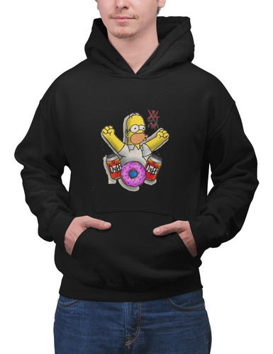 Poleron Homero Simpsons Cerveza Donas Algodon Estampado