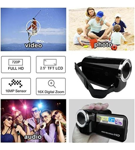Videocámara Digital Compacta Acuvar De 16 Mp Megapíxeles Con