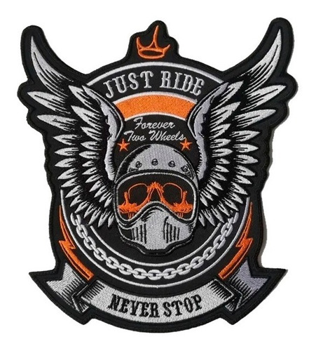 Just Ride Never Stop Forever Two Wheels Casco Moto Con Alas
