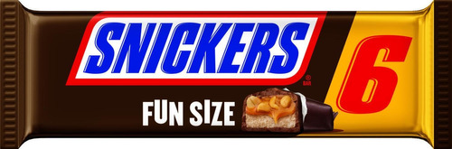 Snickers Fun Size 6 Barras De Chocolate Y Maní 96.4 G
