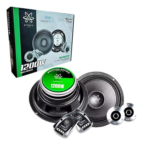 Set De Medios Profesional Atomic Audio Proton65pro 1200w 6.5