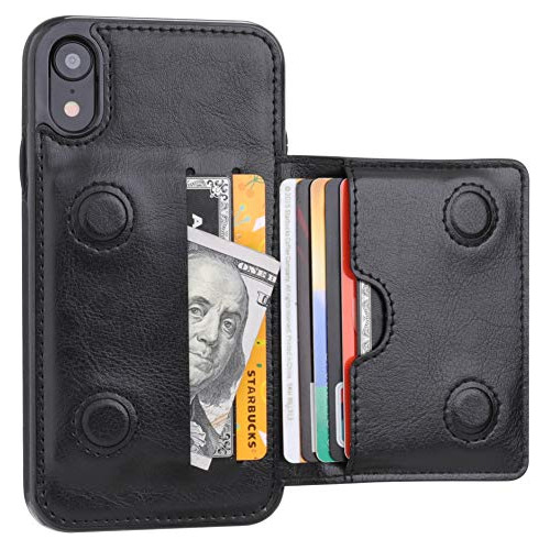 Kihuwey iPhone XR Wallet Case Credit Card Holder, 2vphi