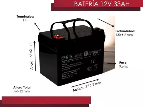 Batería Pila 12v 33ah Recargable Sptline Ups Cerco Eléctrico