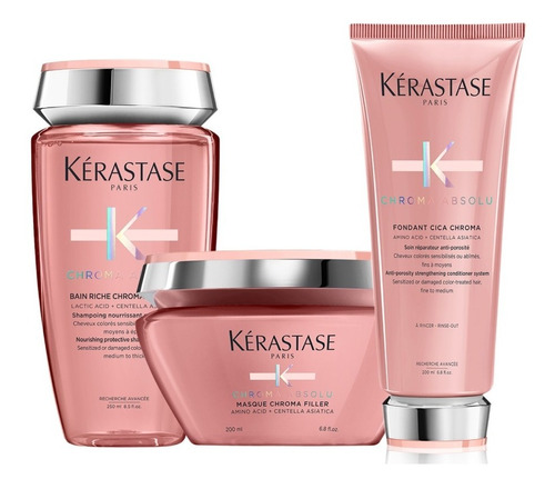 Kit Kerastase Chroma Absolu: Bain Cr Riche + Fond + Masque