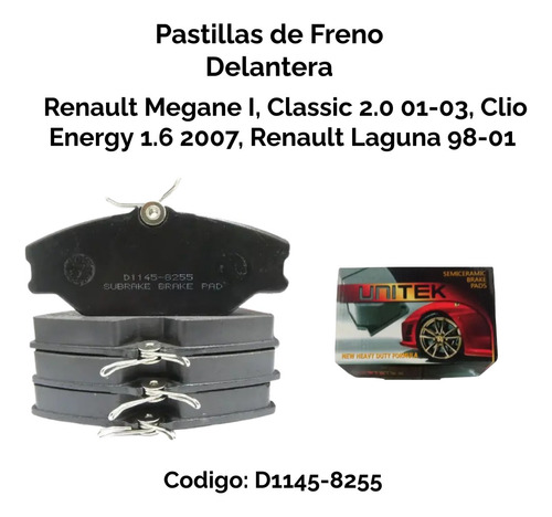 Pastilla De Freno Renault Megane I La1 Classic 2.0 01-03