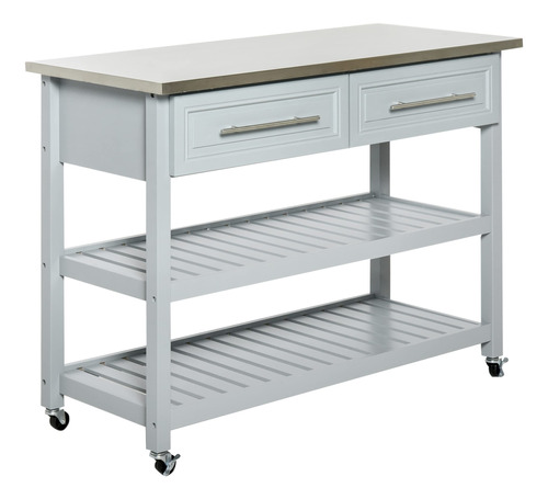 Homcom Kitchen Island - Carrito De Utilidad Con 2 Cajones D.