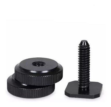 Imagen 5 de 7 de Adaptador 1/4 Metal Zapata Doble Y Tuerca Foto Video Sc-12