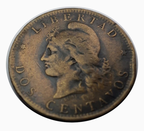 Moneda Argentina 1890 2 Centavos