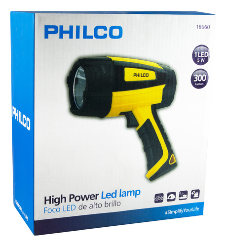 Foco Recargable 1 Led High-power, Philco