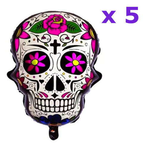 Paq Mayoreo Globos Calavera Decoracion Halloween Dia Muertos