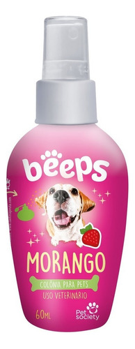 Beeps Pet Society Colônia Para Pets Body Splash Morango 60ml