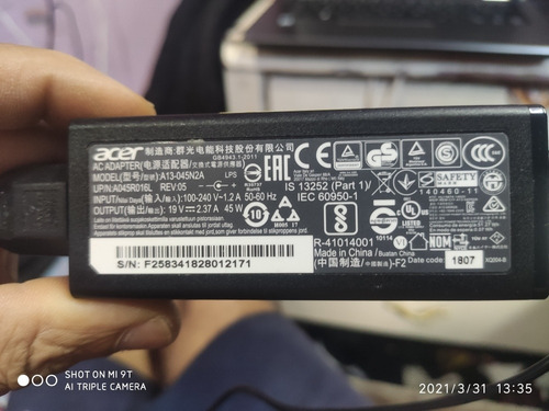 Notebook Acer Spin 3 Para Retirar Peças, Placa Mãe Queimada.
