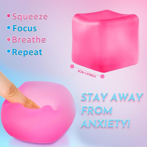 8 Cubos Sensoriales Fidget Antiestrés, Squishy Stress Ball