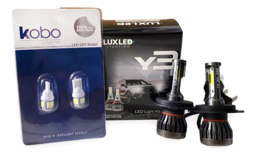 Kit Cree Led Y3 H4 Chip Dob Ultra Slim 22000lm Compacto +t10