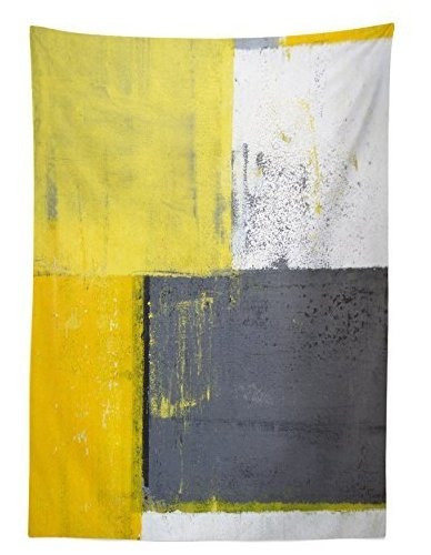 Ambesonne Gris Y Amarillo Mantel, Calle Art Moderno Dcrje