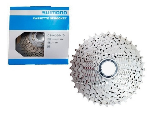 Cassette Shimano Deore 10v 11-36t Cs-hg50-10 Cantidad Máxima De Dientes 36 Cantidad Mínima De Dientes 11 Color Plateado