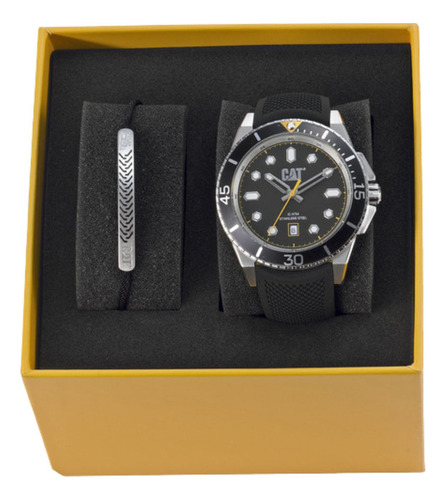 Reloj Caterpillar Hombre Qc.141.21.121 Set-qc Malla Negro Bisel Negro Fondo Negro