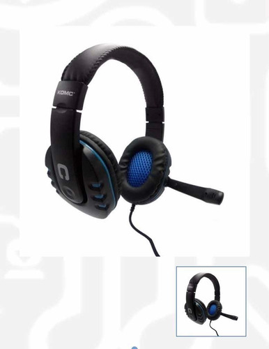 Audífonos Gamer B21 Komc Usb Color Azul Y Rojo