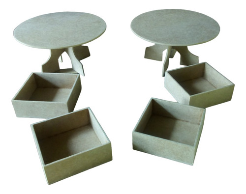 Combo Bases Para Torta + Mini Bandejas Mdf Crudo Candy Bar