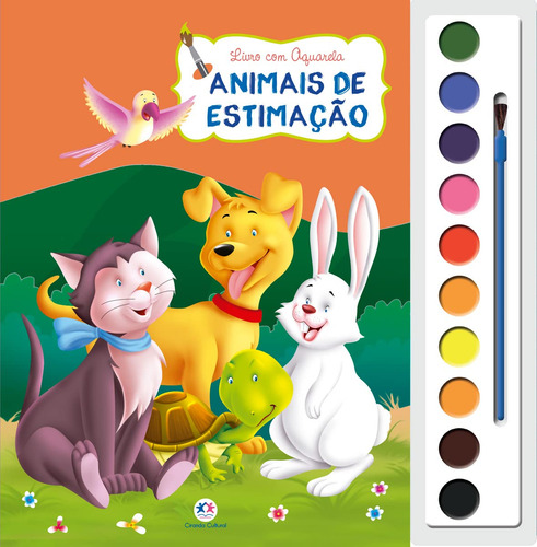 Livro Físico Infantil Para Colorir Com Aquarela - Animais De Estimação