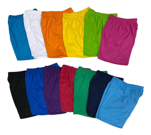 Short Liso Niños/as  Algodón 100% Colores Surtidos Pack X6