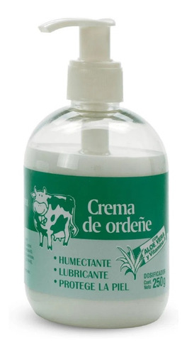 Crema Ordeñe X 250gr Con Dosificador Con Aloe Vera.