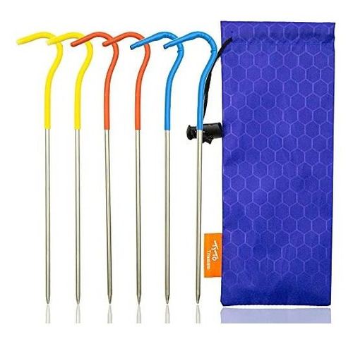 Tito Titanium Shepherd's Hook Tent Stakes Pegs De R9zbq