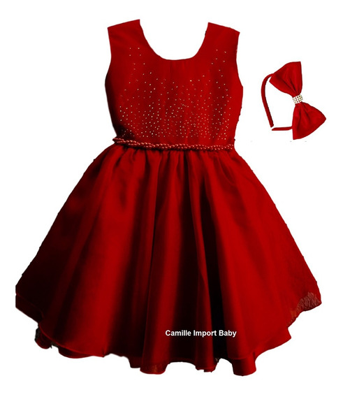 vestido infantil vermelho natal