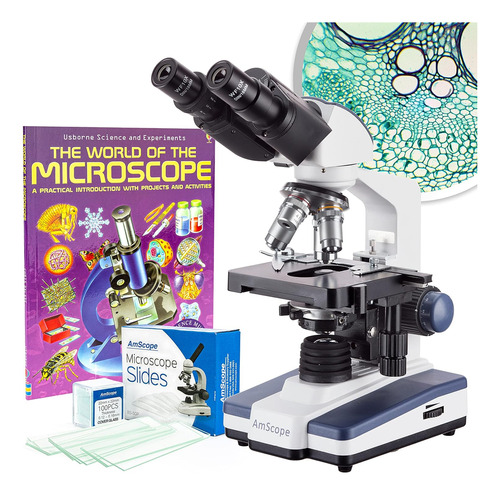 40x-2500x Microscopio Binocular Compuesto Led Etapa Mecánica