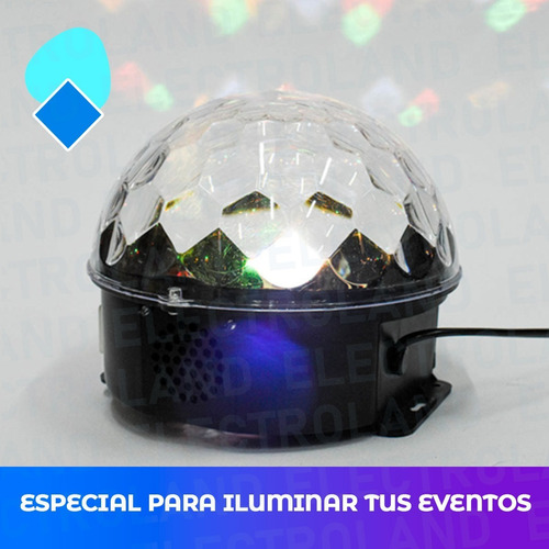 Imagen 3 de 10 de Bola Led Rgb Audioritmica Usb Sd Luz + Parlantes Pendrive
