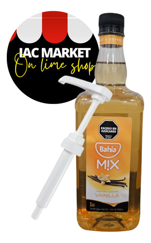 Jarabe Syrup Almibar Bahia P/ Cafe Sabor Vainilla + Bomba