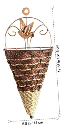 Cesta Colgante De Mimbre, 2 Piezas Para Flores