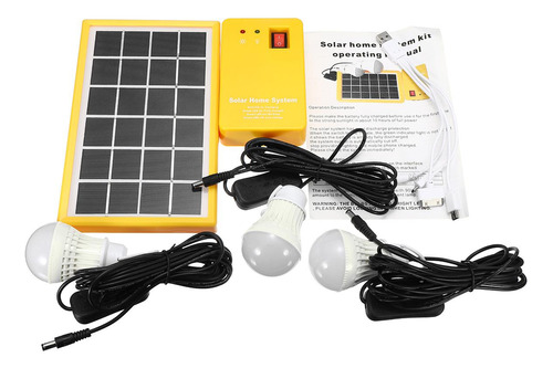 Kit Generador De Panel De Energía Solar De Litio Con Luz Sol