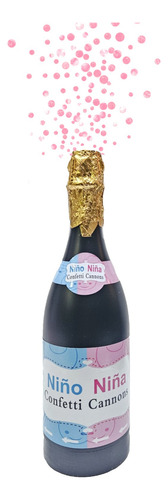 Bazuca Cañon Confeti Botella Champaña Revelación Bebé Niña